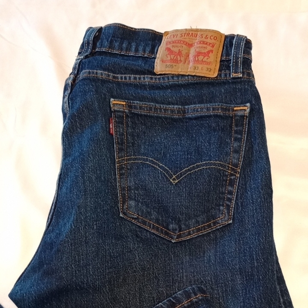 Men's 505  Levi's Dark Blue Denim Jeans 33/32